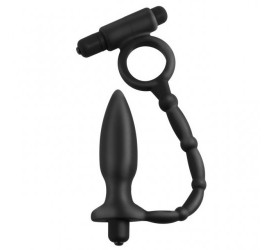Анальная пробка с кольцом на пенис и вибрацией Ass-Kicker with Cockring